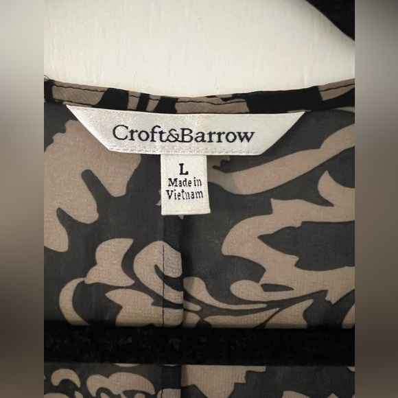 Black and Tan Floral Kimono Cardigan size L (F126) - Picture 3 of 6